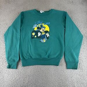 vintage mickey crewneck sweater youth life in the fast‎ lane Green Large 16-18